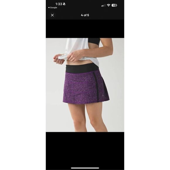 LULULEMON PACE RIVAL SKIRT 2 SIZE-6  Flashback Static Powdered Rose Tender Viole - Picture 2 of 15